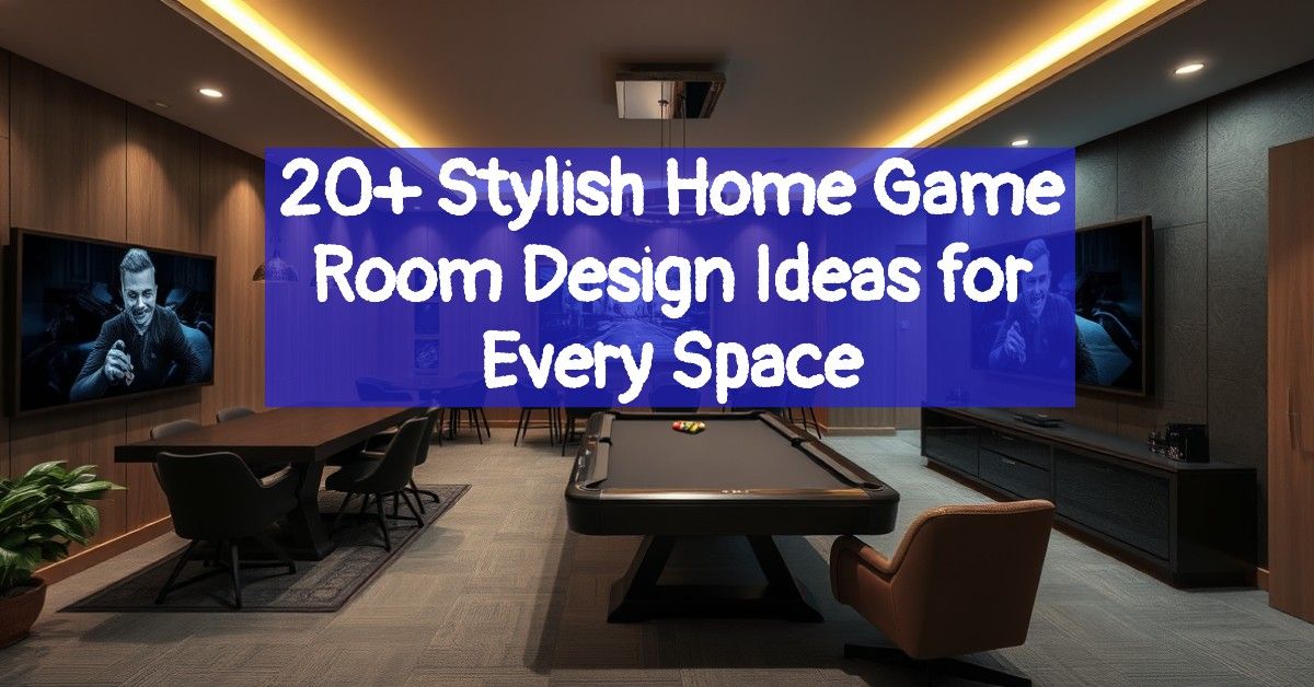 20+ Stylish Home Game Room Design Ideas for Every Space