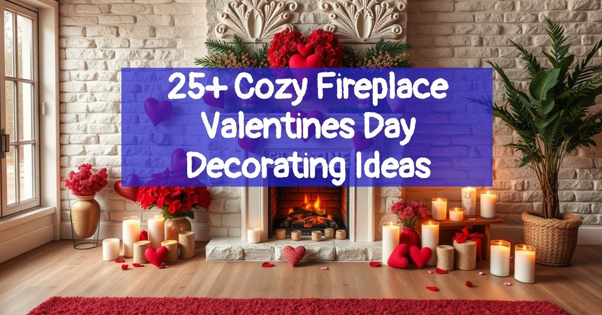 25+ Cozy Fireplace Valentines Day Decorating Ideas