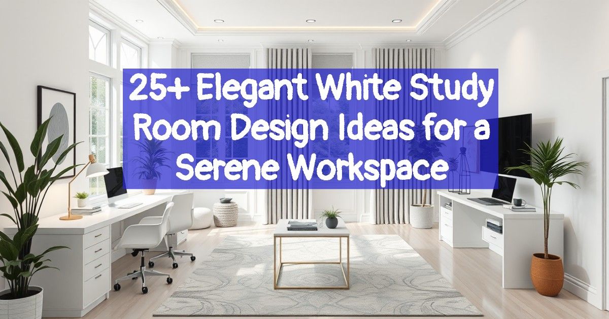 25+ Elegant White Study Room Design Ideas for a Serene Workspace