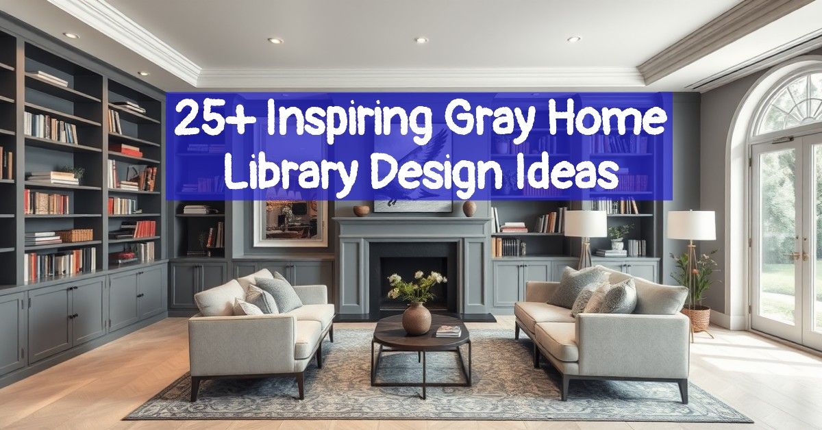 25+ Inspiring Gray Home Library Design Ideas