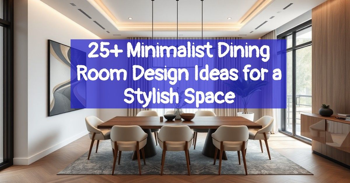 25+ Minimalist Dining Room Design Ideas for a Stylish Space