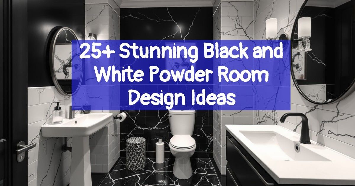 25+ Stunning Black and White Powder Room Design Ideas