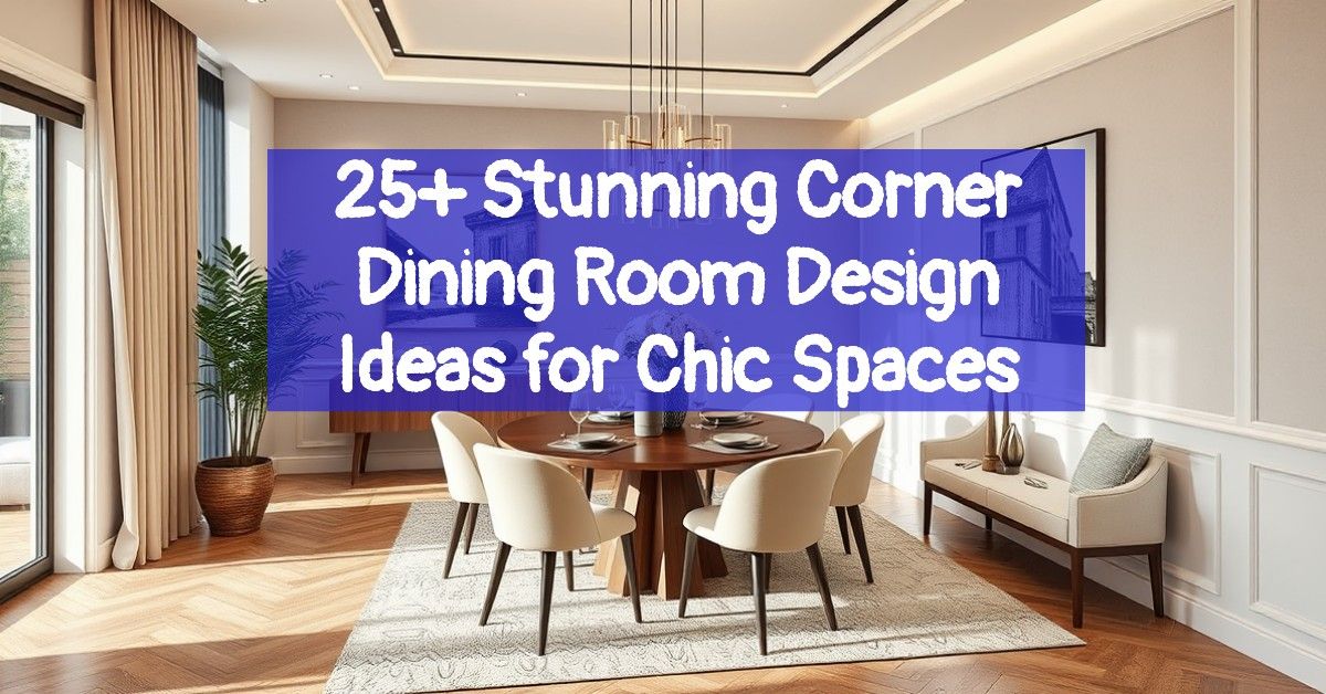 25+ Stunning Corner Dining Room Design Ideas for Chic Spaces