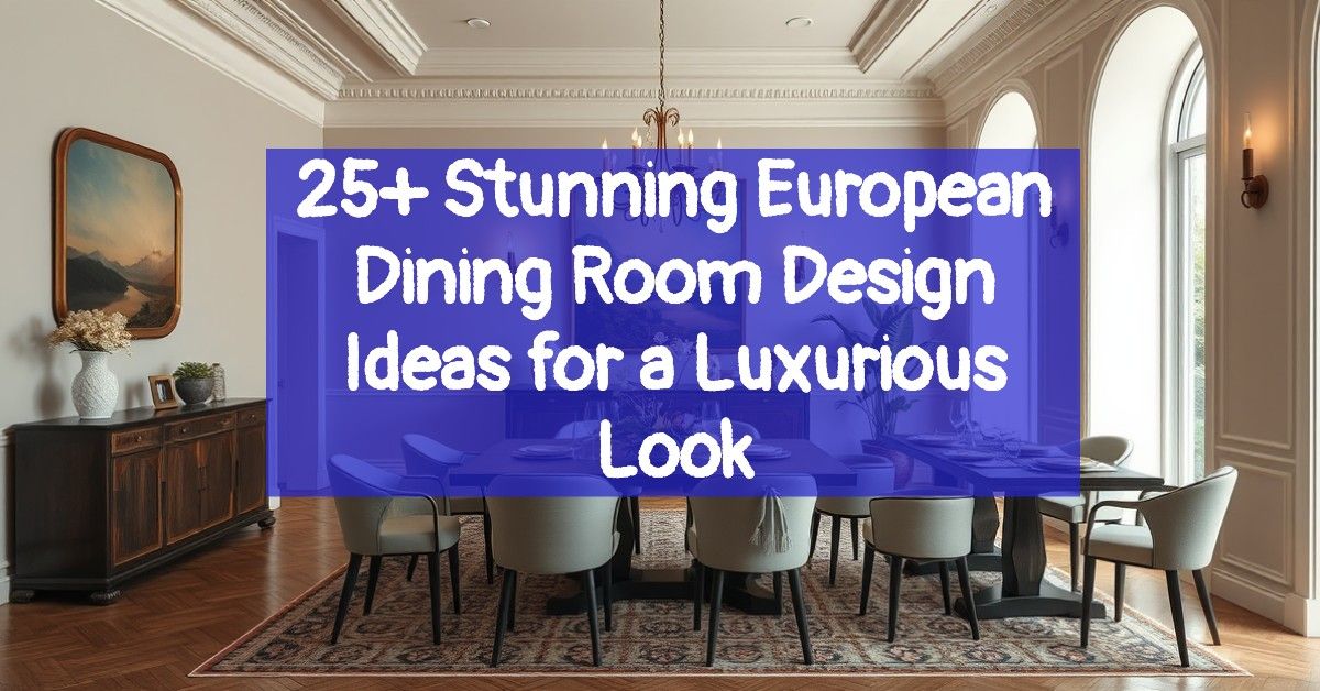 25+ Stunning European Dining Room Design Ideas for a Luxurious Look