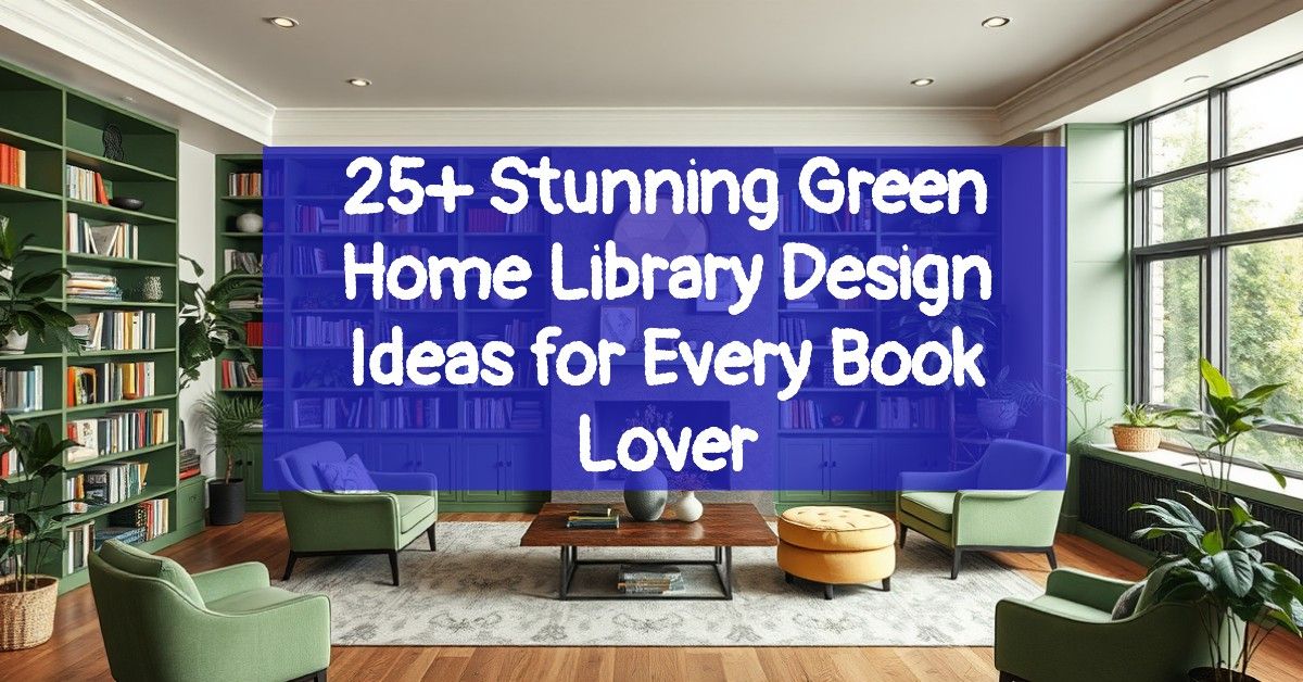 25+ Stunning Green Home Library Design Ideas for Every Book Lover