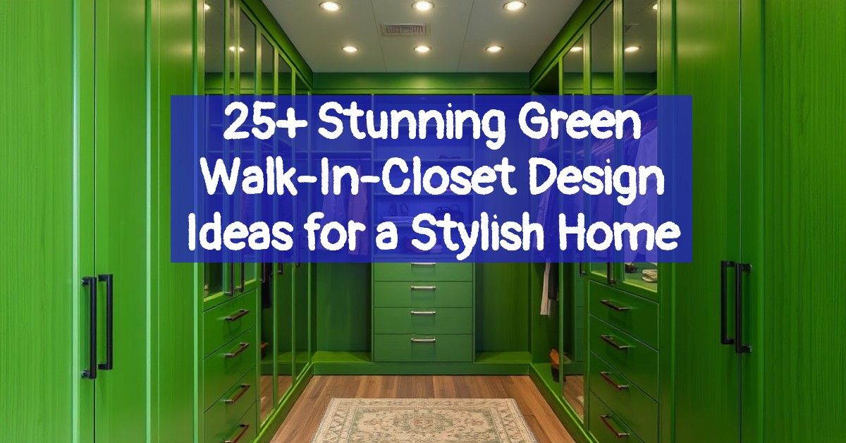 25+ Stunning Green Walk-In-Closet Design Ideas for a Stylish Home