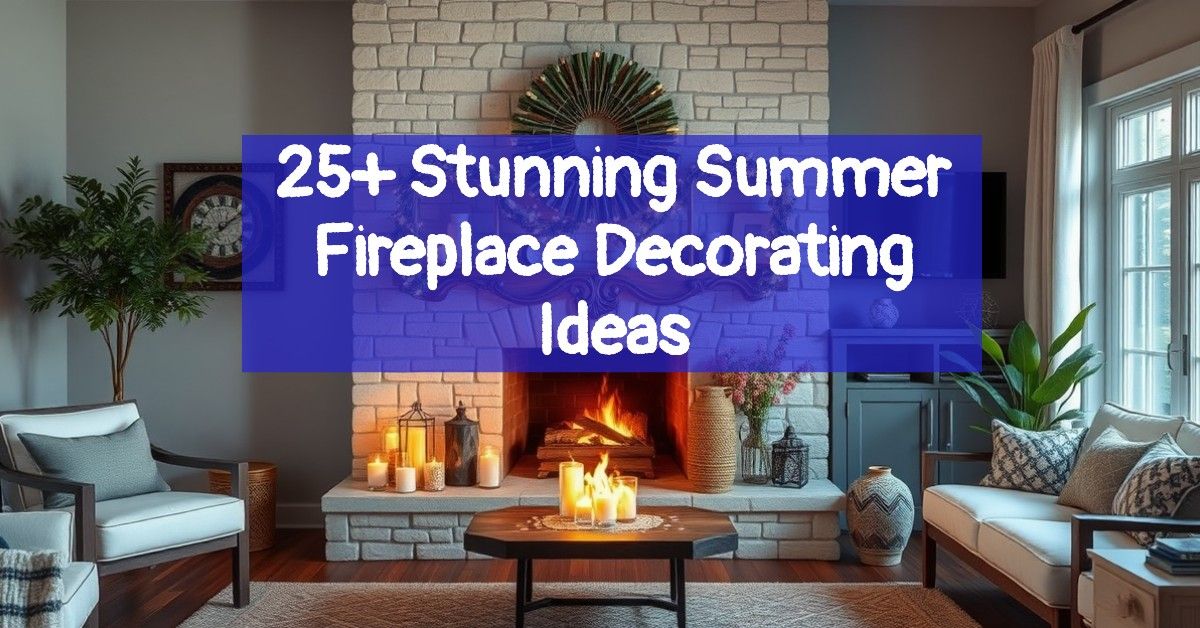 25+ Stunning Summer Fireplace Decorating Ideas