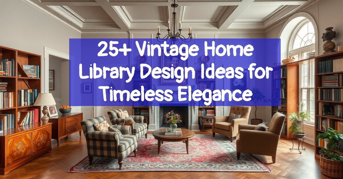 25+ Vintage Home Library Design Ideas for Timeless Elegance