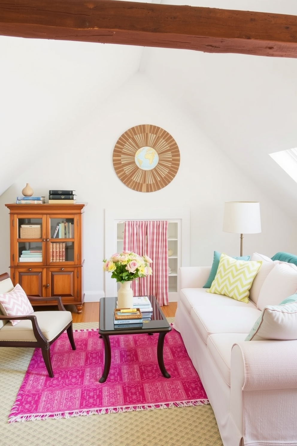 Choose lightweight furniture for easy rearranging. Incorporate bright colors and airy fabrics to create a refreshing summer atmosphere in your attic space.